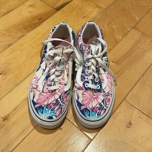 Size 6 floral vans old skool